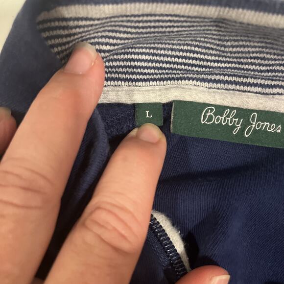 Bobby Jones Men's Golf Zip Pull Over Sweater Blue L Peruvian Cotton Casual - Picture 8 of 14